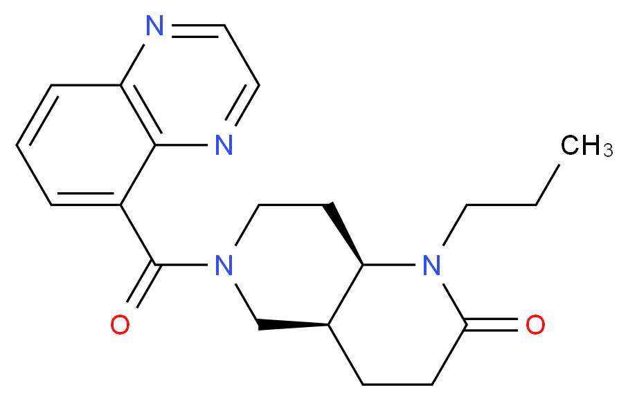 (4aS*,8aR*)-1-propyl-6-(quinoxalin-5-ylcarbonyl)octahydro-1,6-naphthyridin-2(1H)-one_分子结构_CAS_)