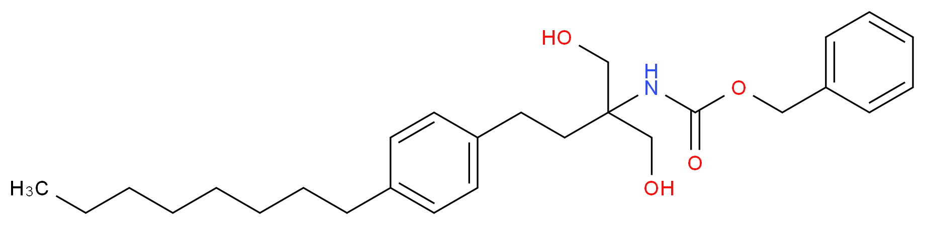 [1,1-Bis(hydroxymethyl)-3-(4-octylphenyl)propyl]carbamic acid Phenylmethyl Ester_分子结构_CAS_402616-41-5)