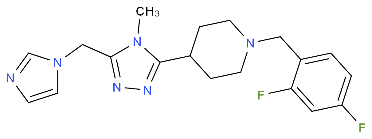 1-(2,4-difluorobenzyl)-4-[5-(1H-imidazol-1-ylmethyl)-4-methyl-4H-1,2,4-triazol-3-yl]piperidine_分子结构_CAS_)