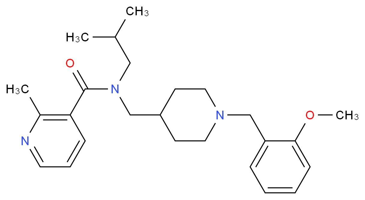 N-isobutyl-N-{[1-(2-methoxybenzyl)-4-piperidinyl]methyl}-2-methylnicotinamide_分子结构_CAS_)