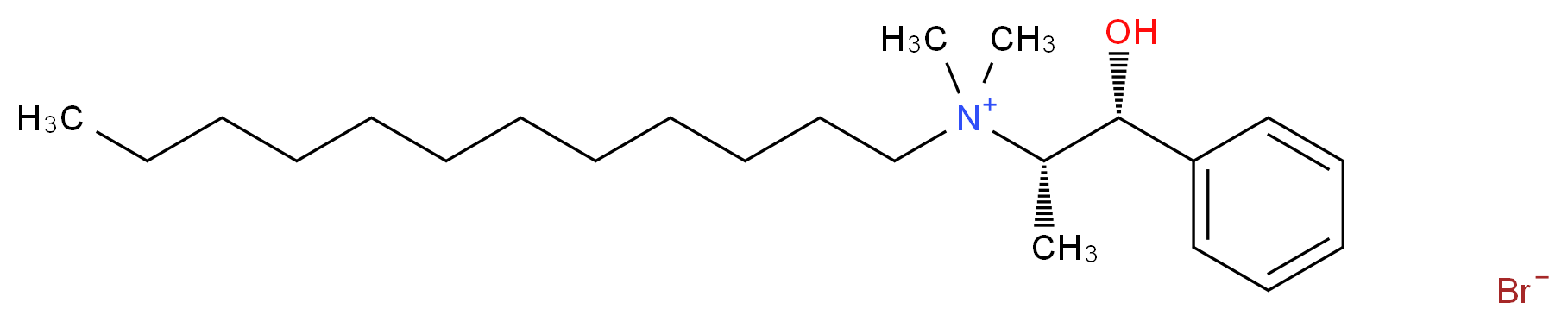 dodecyl[(1R,2S)-1-hydroxy-1-phenylpropan-2-yl]dimethylazanium bromide_分子结构_CAS_57155-63-2