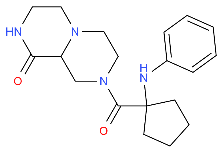 8-[(1-anilinocyclopentyl)carbonyl]hexahydro-2H-pyrazino[1,2-a]pyrazin-1(6H)-one_分子结构_CAS_)