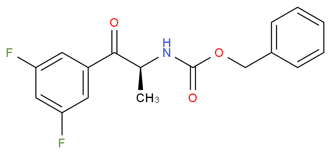 BENZYL [(1S)-2-(3,5-DIFLUOROPHENYL)-1-METHYL-2-OXOETHYL]CARBAMATE_分子结构_CAS_)