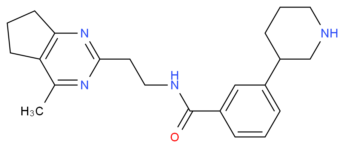 N-[2-(4-methyl-6,7-dihydro-5H-cyclopenta[d]pyrimidin-2-yl)ethyl]-3-piperidin-3-ylbenzamide_分子结构_CAS_)