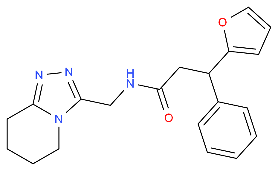 3-(2-furyl)-3-phenyl-N-(5,6,7,8-tetrahydro[1,2,4]triazolo[4,3-a]pyridin-3-ylmethyl)propanamide_分子结构_CAS_)