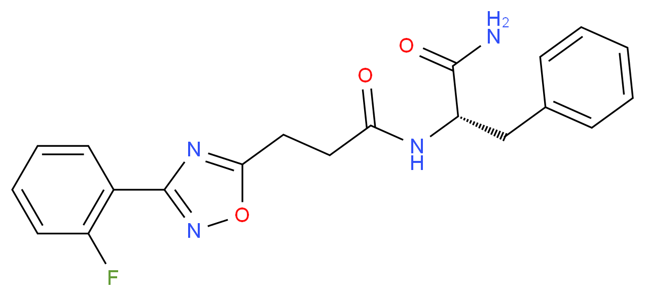 (2S)-2-({3-[3-(2-fluorophenyl)-1,2,4-oxadiazol-5-yl]propanoyl}amino)-3-phenylpropanamide_分子结构_CAS_)