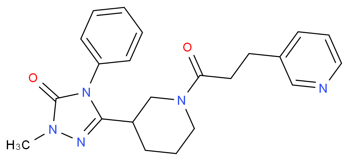 2-methyl-4-phenyl-5-[1-(3-pyridin-3-ylpropanoyl)piperidin-3-yl]-2,4-dihydro-3H-1,2,4-triazol-3-one_分子结构_CAS_)