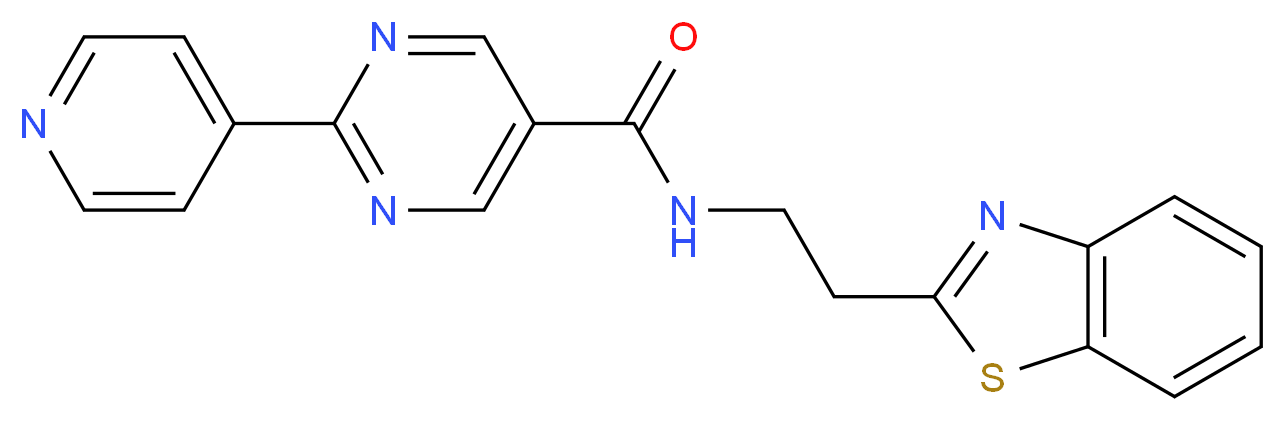 N-[2-(1,3-benzothiazol-2-yl)ethyl]-2-(4-pyridinyl)-5-pyrimidinecarboxamide_分子结构_CAS_)