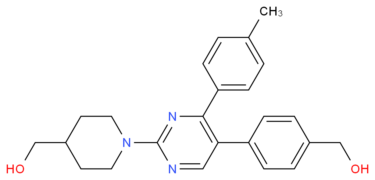 {1-[5-[4-(hydroxymethyl)phenyl]-4-(4-methylphenyl)pyrimidin-2-yl]piperidin-4-yl}methanol_分子结构_CAS_)