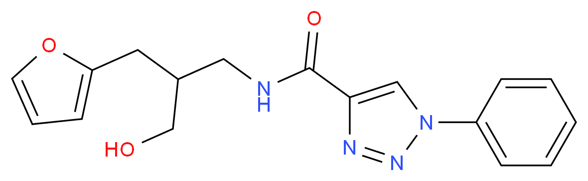 N-[3-(2-furyl)-2-(hydroxymethyl)propyl]-1-phenyl-1H-1,2,3-triazole-4-carboxamide_分子结构_CAS_)