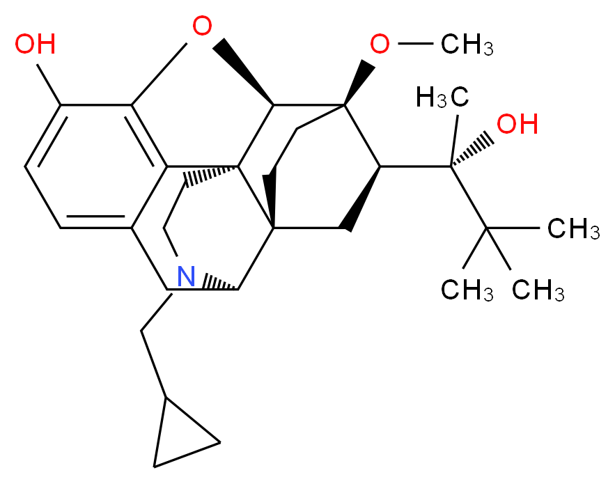 (1S,2R,6S,14R,15R,16R)-3-(cyclopropylmethyl)-16-[(2S)-2-hydroxy-3,3-dimethylbutan-2-yl]-15-methoxy-13-oxa-3-azahexacyclo[13.2.2.1<sup>2</sup>,<sup>8</sup>.0<sup>1</sup>,<sup>6</sup>.0<sup>6</sup>,<sup>1</sup><sup>4</sup>.0<sup>7</sup>,<sup>1</sup><sup>2</sup>]icosa-7(12),8,10-trien-11-ol_分子结构_CAS_52485-79-7