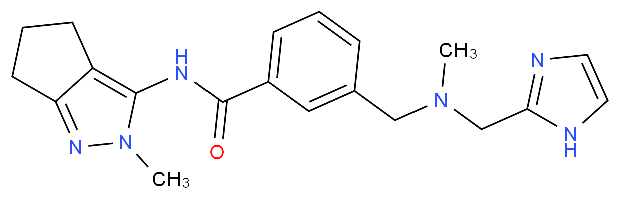 3-{[(1H-imidazol-2-ylmethyl)(methyl)amino]methyl}-N-(2-methyl-2,4,5,6-tetrahydrocyclopenta[c]pyrazol-3-yl)benzamide_分子结构_CAS_)