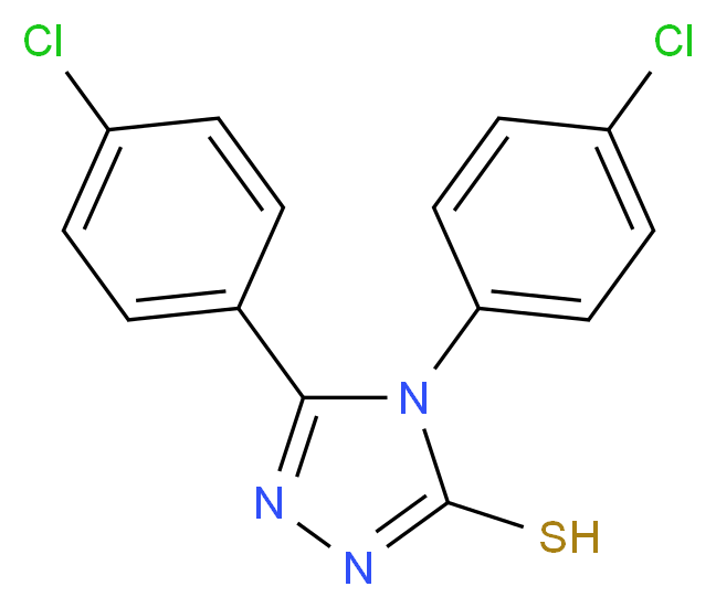 bis(4-chlorophenyl)-4H-1,2,4-triazole-3-thiol_分子结构_CAS_31405-28-4