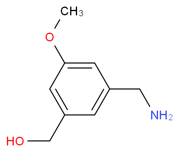 [3-(aminomethyl)-5-methoxyphenyl]methanol_分子结构_CAS_34967-24-3