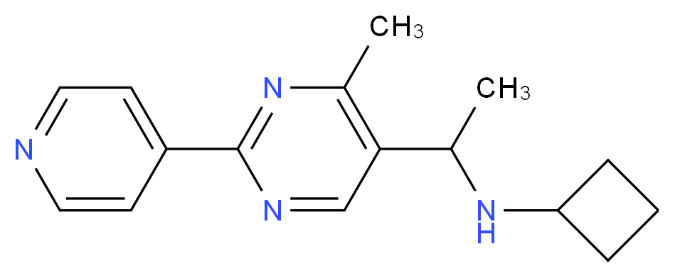N-{1-[4-methyl-2-(4-pyridinyl)-5-pyrimidinyl]ethyl}cyclobutanamine_分子结构_CAS_)