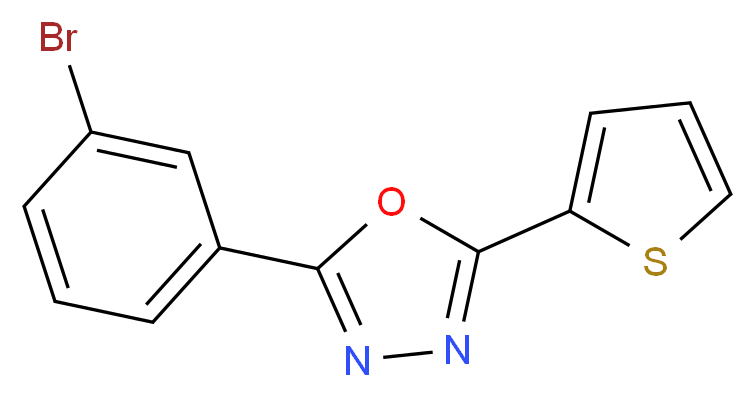 2-(3-Bromophenyl)-5-(thien-2-yl)-1,3,4-oxadiazole_分子结构_CAS_957065-93-9)
