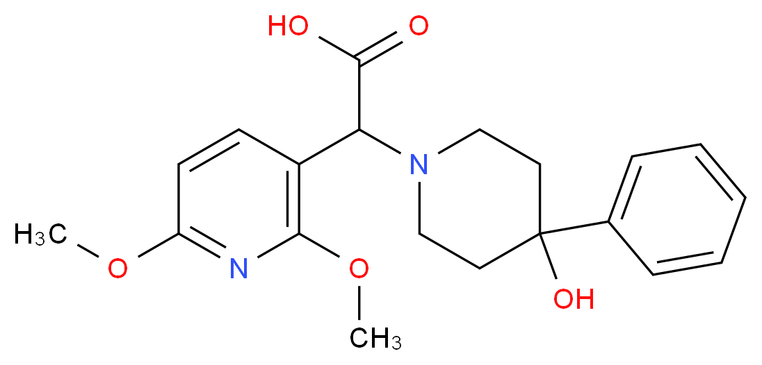 (2,6-dimethoxypyridin-3-yl)(4-hydroxy-4-phenylpiperidin-1-yl)acetic acid_分子结构_CAS_)