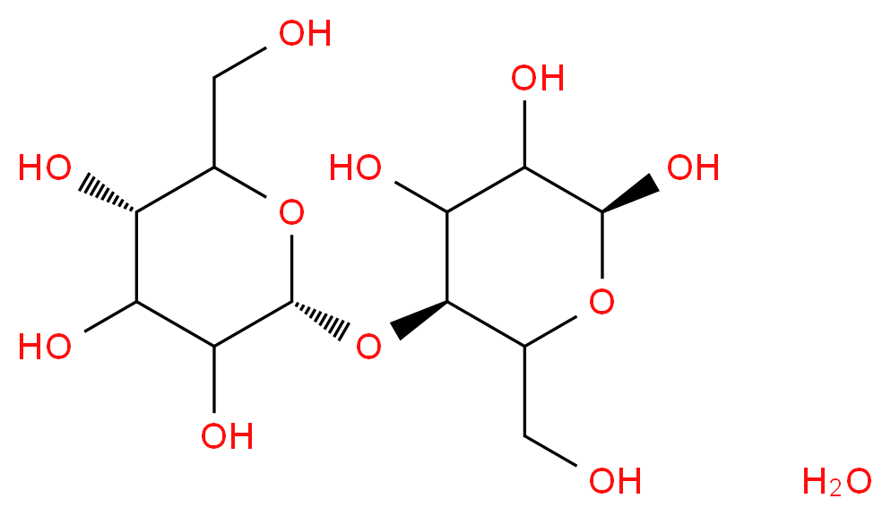 (3S,6R)-2-(hydroxymethyl)-6-{[(3S,6S)-4,5,6-trihydroxy-2-(hydroxymethyl)oxan-3-yl]oxy}oxane-3,4,5-triol hydrate_分子结构_CAS_6363-53-7