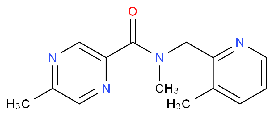 N,5-dimethyl-N-[(3-methyl-2-pyridinyl)methyl]-2-pyrazinecarboxamide_分子结构_CAS_)