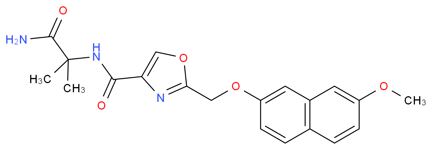 N-(2-amino-1,1-dimethyl-2-oxoethyl)-2-{[(7-methoxy-2-naphthyl)oxy]methyl}-1,3-oxazole-4-carboxamide (non-preferred name)_分子结构_CAS_)