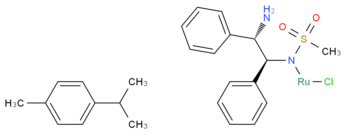 1-methyl-4-(propan-2-yl)benzene; N-[(1S,2S)-2-amino-1,2-diphenylethyl]-N-(chlororuthenio)methanesulfonamide_分子结构_CAS_329371-25-7