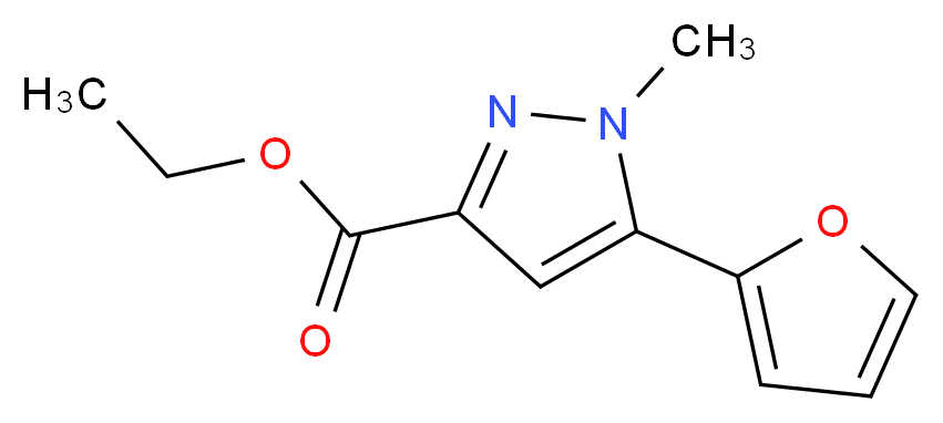 Ethyl 5-(2-furyl)-1-methyl-1H-pyrazole-3-carboxylate 97%_分子结构_CAS_104296-35-7)