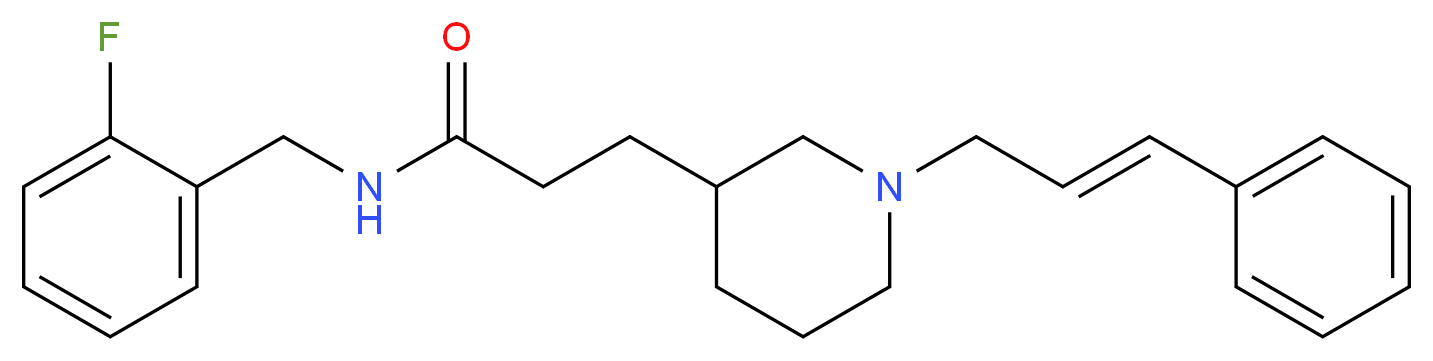 N-(2-fluorobenzyl)-3-{1-[(2E)-3-phenyl-2-propen-1-yl]-3-piperidinyl}propanamide_分子结构_CAS_)