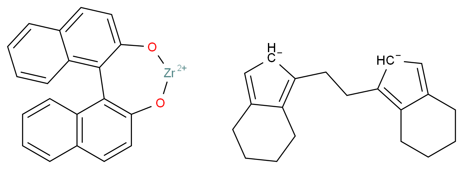 1-[2-(4,5,6,7-tetrahydro-2H-inden-2-id-1-yl)ethyl]-4,5,6,7-tetrahydro-2H-inden-2-ide; 12,14-dioxa-13-zirconapentacyclo[13.8.0.0<sup>2</sup>,<sup>1</sup><sup>1</sup>.0<sup>3</sup>,<sup>8</sup>.0<sup>1</sup><sup>8</sup>,<sup>2</sup><sup>3</sup>]tricosa-1(15),2(11),3,5,7,9,16,18,20,22-decaene-13,13-bis(ylium)_分子结构_CAS_123236-85-1