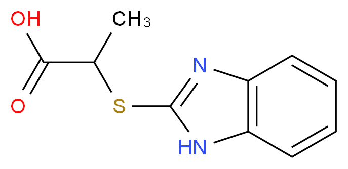 2-(1H-Benzoimidazol-2-ylsulfanyl)propionic acid_分子结构_CAS_21547-70-6)