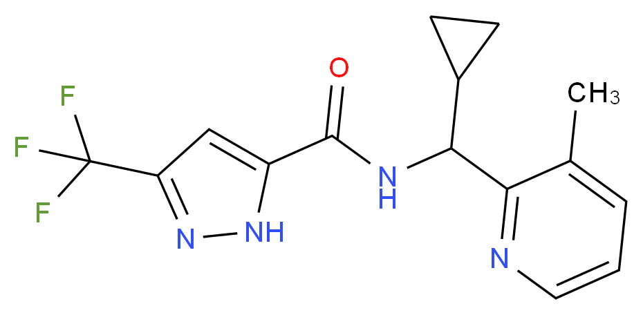 N-[cyclopropyl(3-methylpyridin-2-yl)methyl]-3-(trifluoromethyl)-1H-pyrazole-5-carboxamide_分子结构_CAS_)