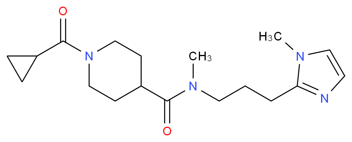 1-(cyclopropylcarbonyl)-N-methyl-N-[3-(1-methyl-1H-imidazol-2-yl)propyl]-4-piperidinecarboxamide_分子结构_CAS_)