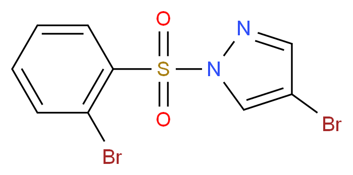 4-Bromo-1-((2-bromophenyl)sulfonyl)-1H-pyrazole_分子结构_CAS_957062-77-0)