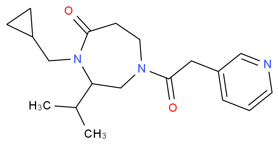 4-(cyclopropylmethyl)-3-isopropyl-1-(3-pyridinylacetyl)-1,4-diazepan-5-one_分子结构_CAS_)