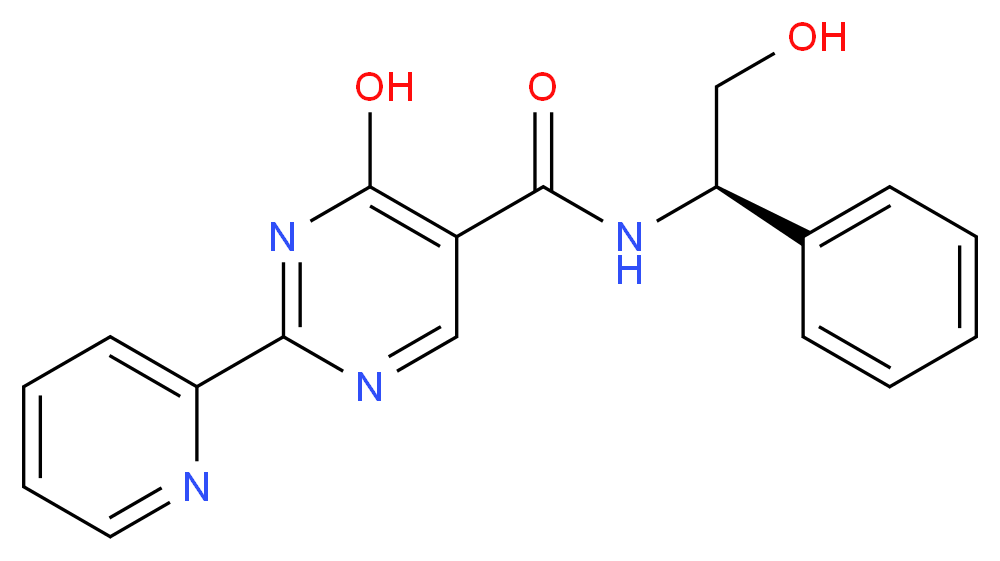 4-hydroxy-N-[(1R)-2-hydroxy-1-phenylethyl]-2-pyridin-2-ylpyrimidine-5-carboxamide_分子结构_CAS_)