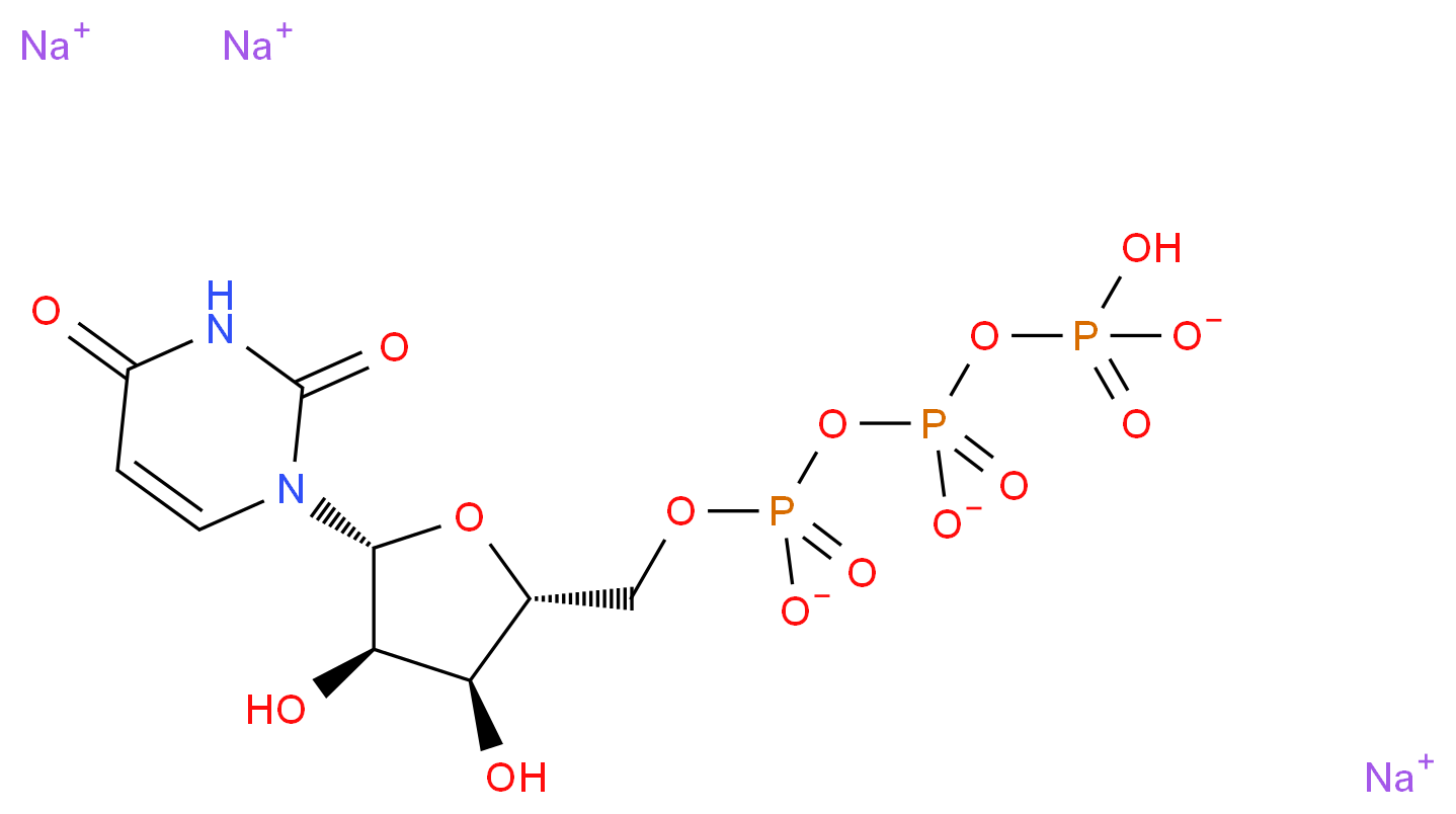 尿苷-5′-三磷酸酯 三钠盐 水合物_分子结构_CAS_19817-92-6(anhydrous))