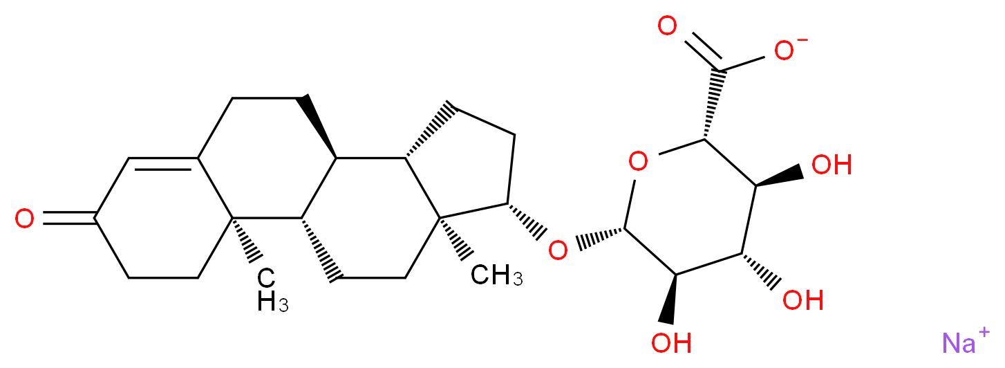 sodium (2S,3S,4S,5R,6R)-6-{[(1S,2R,10R,11S,14S,15S)-2,15-dimethyl-5-oxotetracyclo[8.7.0.0<sup>2</sup>,<sup>7</sup>.0<sup>1</sup><sup>1</sup>,<sup>1</sup><sup>5</sup>]heptadec-6-en-14-yl]oxy}-3,4,5-trihydroxyoxane-2-carboxylate_分子结构_CAS_4145-59-9