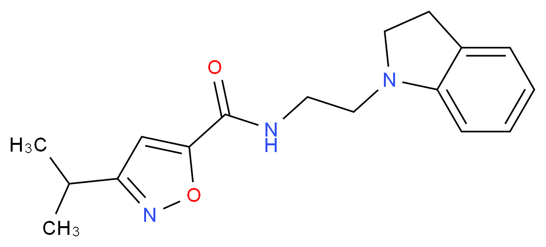 N-[2-(2,3-dihydro-1H-indol-1-yl)ethyl]-3-isopropyl-5-isoxazolecarboxamide_分子结构_CAS_)