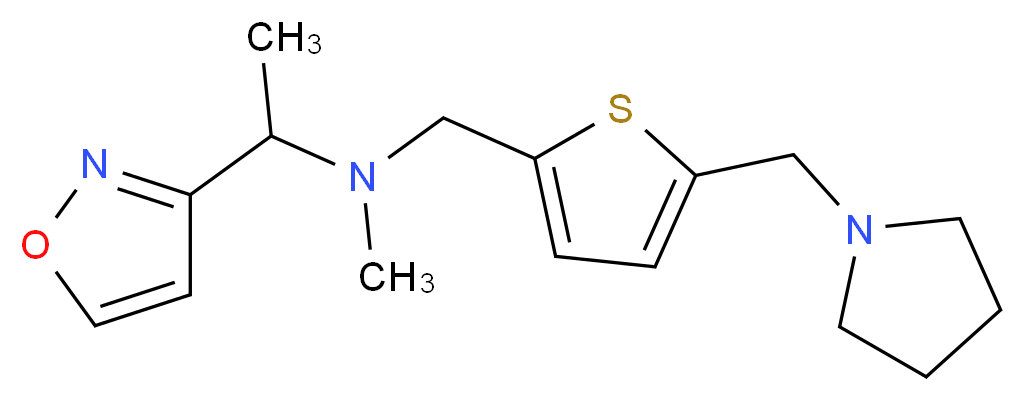 (1-isoxazol-3-ylethyl)methyl{[5-(pyrrolidin-1-ylmethyl)-2-thienyl]methyl}amine_分子结构_CAS_)