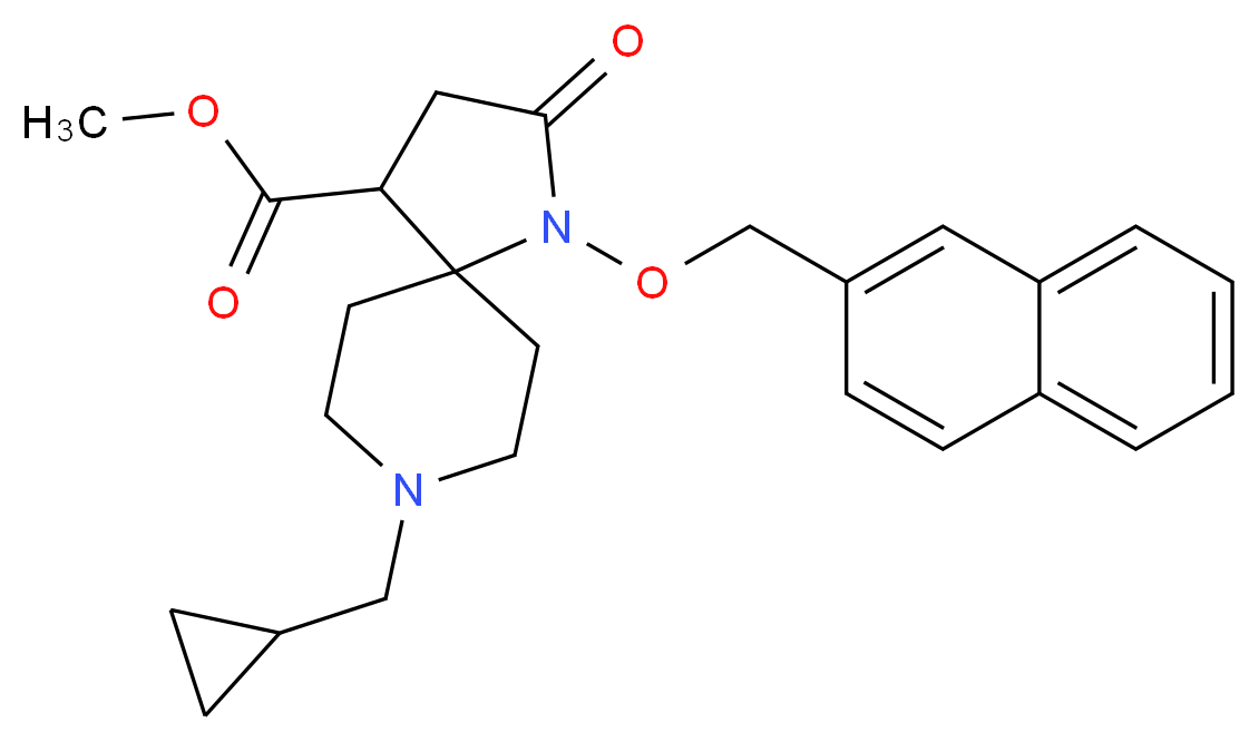 methyl 8-(cyclopropylmethyl)-1-(2-naphthylmethoxy)-2-oxo-1,8-diazaspiro[4.5]decane-4-carboxylate_分子结构_CAS_)