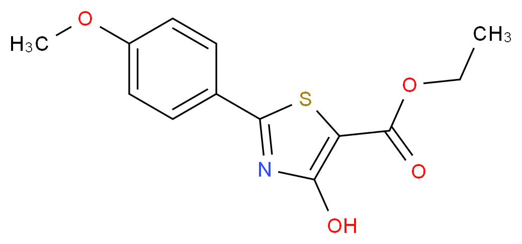 ethyl 4-hydroxy-2-(4-methoxyphenyl)-1,3-thiazole-5-carboxylate_分子结构_CAS_924869-01-2