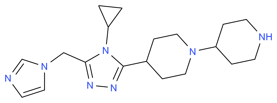 4-[4-cyclopropyl-5-(1H-imidazol-1-ylmethyl)-4H-1,2,4-triazol-3-yl]-1,4'-bipiperidine_分子结构_CAS_)