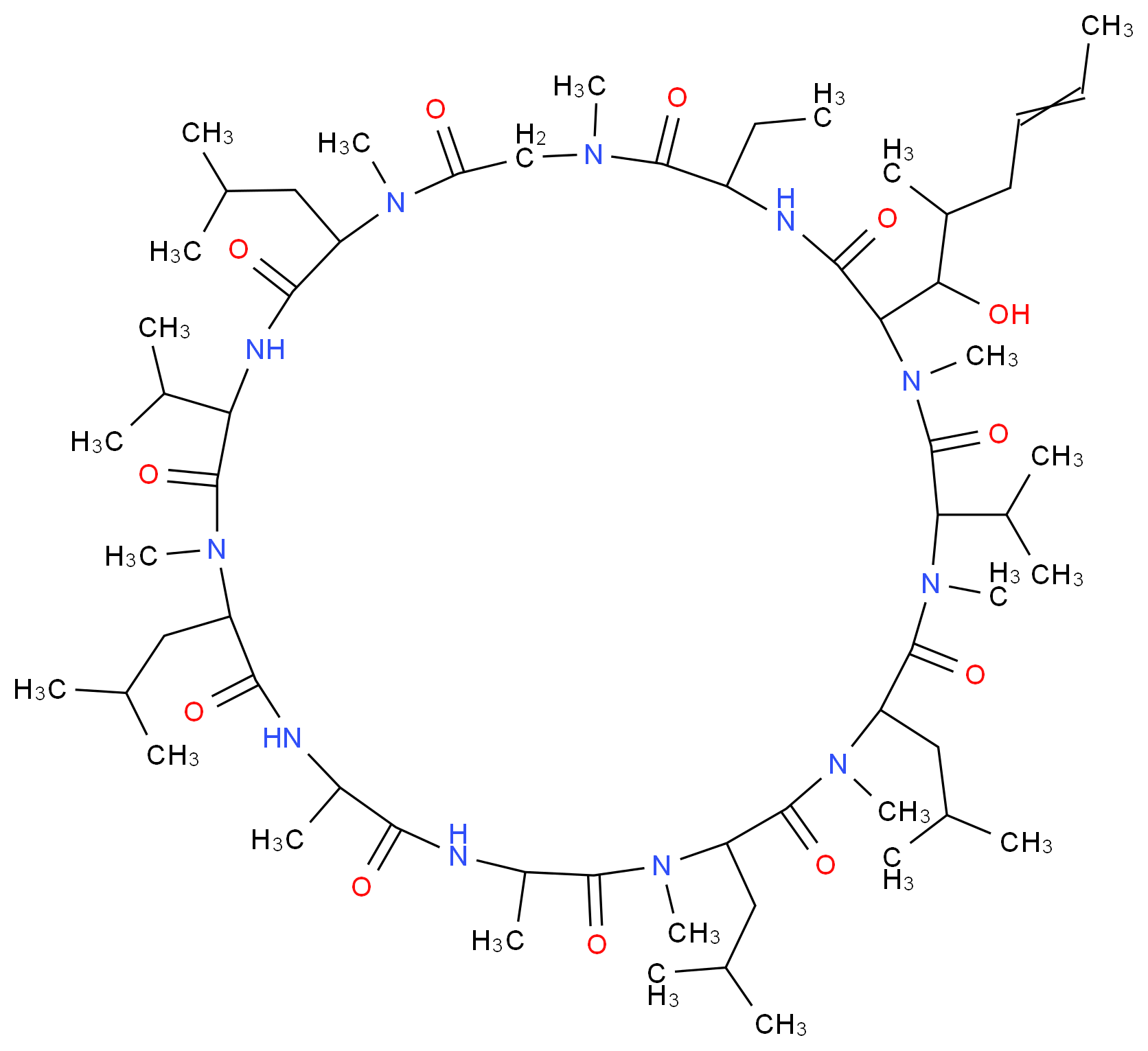 CYCLOSPORIN A_分子结构_CAS_59865-13-3)