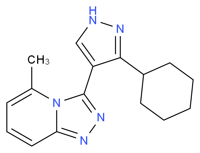 3-(3-cyclohexyl-1H-pyrazol-4-yl)-5-methyl[1,2,4]triazolo[4,3-a]pyridine_分子结构_CAS_)