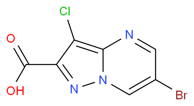 6-Bromo-3-chloropyrazolo[1,5-a]pyrimidine-2-carboxylic acid_分子结构_CAS_499190-16-8)