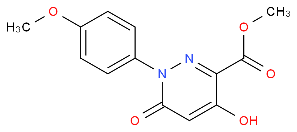 Methyl 4-hydroxy-1-(4-methoxyphenyl)-6-oxo-1,6-dihydro-3-pyridazinecarboxylate_分子结构_CAS_121582-61-4)