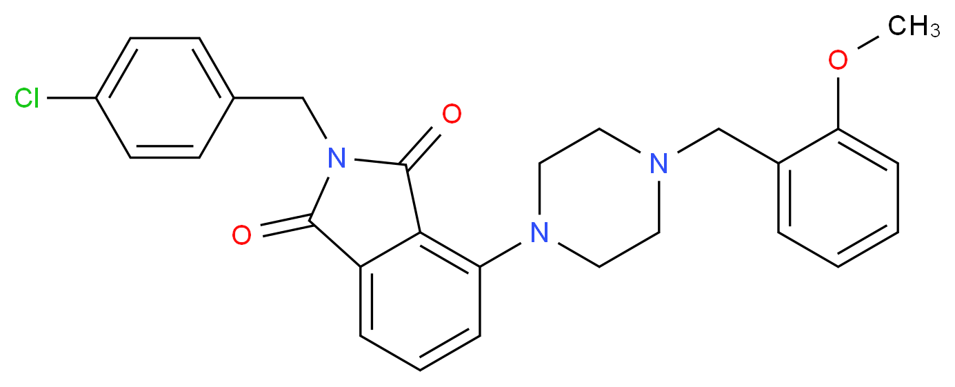 2-(4-chlorobenzyl)-4-[4-(2-methoxybenzyl)-1-piperazinyl]-1H-isoindole-1,3(2H)-dione_分子结构_CAS_)