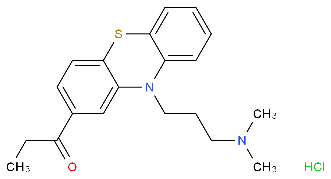 1-{10-[3-(dimethylamino)propyl]-10H-phenothiazin-2-yl}propan-1-one hydrochloride_分子结构_CAS_7681-67-6