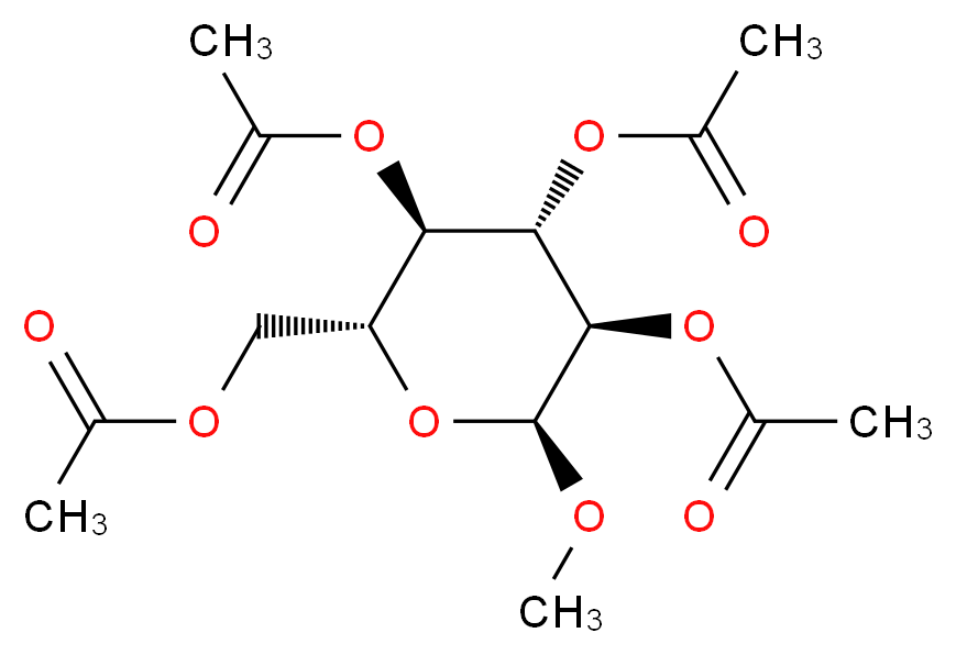 Methyl 2,3,4,6-Tetra-O-acetyl-α-D-glucopyranoside_分子结构_CAS_604-70-6)