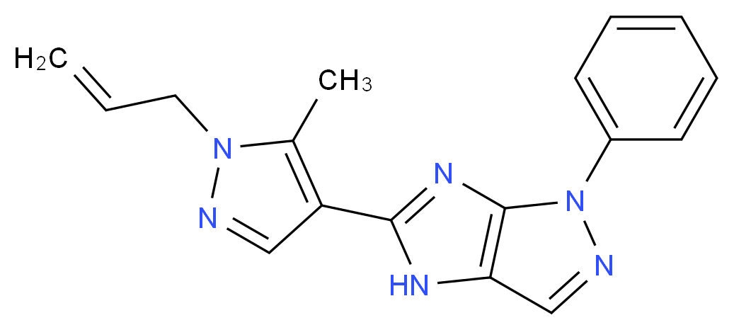 5-(1-allyl-5-methyl-1H-pyrazol-4-yl)-1-phenyl-1,4-dihydroimidazo[4,5-c]pyrazole_分子结构_CAS_)