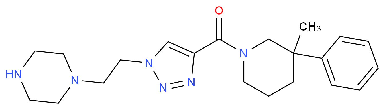 1-(2-{4-[(3-methyl-3-phenylpiperidin-1-yl)carbonyl]-1H-1,2,3-triazol-1-yl}ethyl)piperazine_分子结构_CAS_)